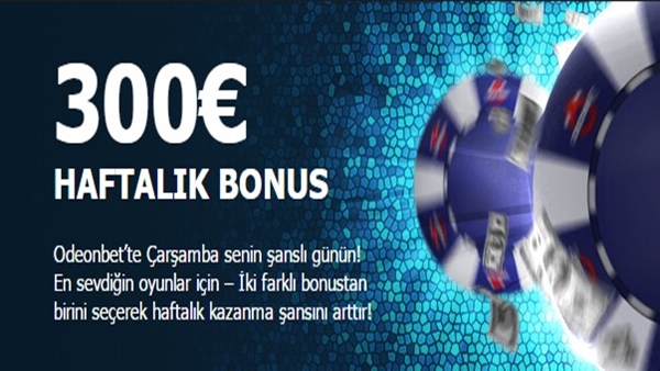 odeonbet casino haftalik bonus 300 euro reload bonusu şeklinde